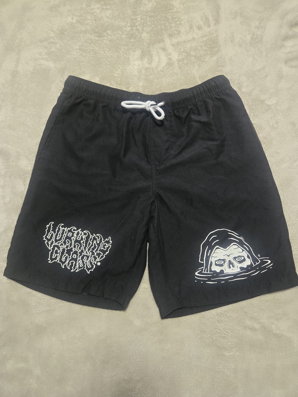 Lurking Class By Sketchy Tank Sinking Black Board Shorts Men's Sz Small Grunge